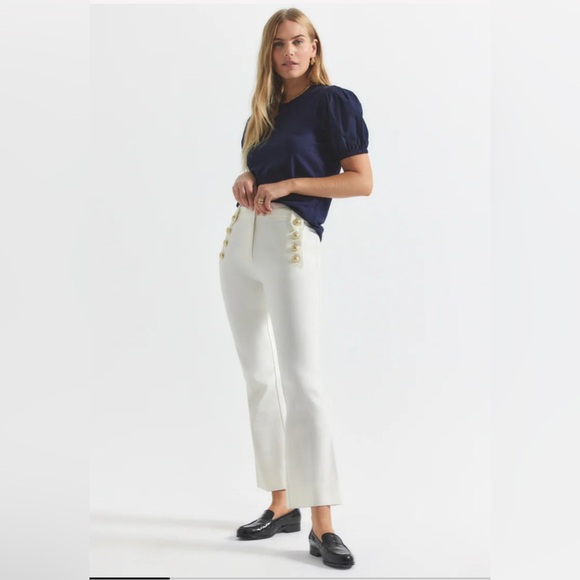 Derek Lam Pants - Derek Lam 10 Crosby Robertson Flare Hem Soft White Pants - 10